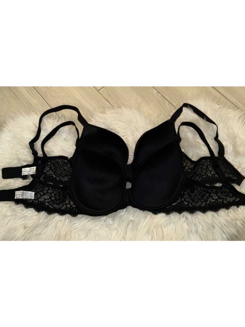 2 Simone Perele 12A316 Caresse 3D Underwire Plunge T-Shirt Bras Lace 36C Black - Picture 4 of 6
